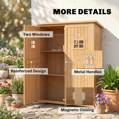 Wooden Garden Shed 4x1.5 ft with Double Doors