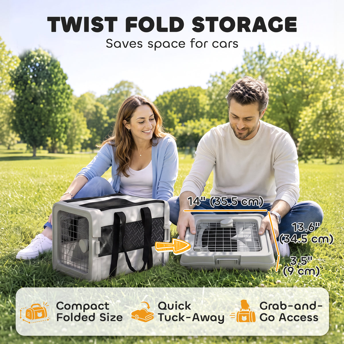 Soft-sided foldable small pet carrier bag