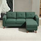 Corduroy L-Shaped Sectional Sofa with Reversible Chaise