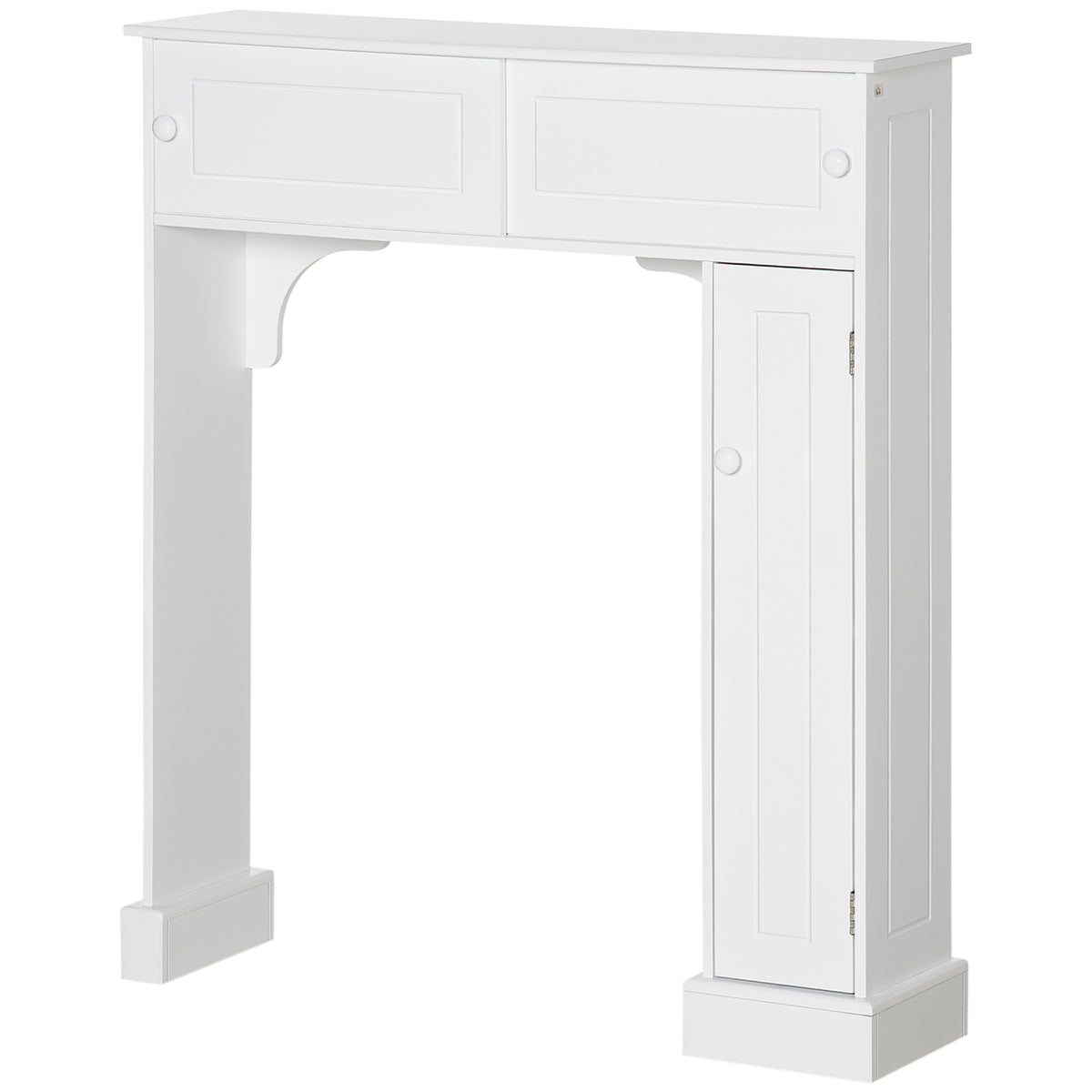 Mueble de almacenamiento de madera sobre el inodoro