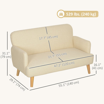 Loveseat 2 Seater Velvet Feel Fabric Thick Padding