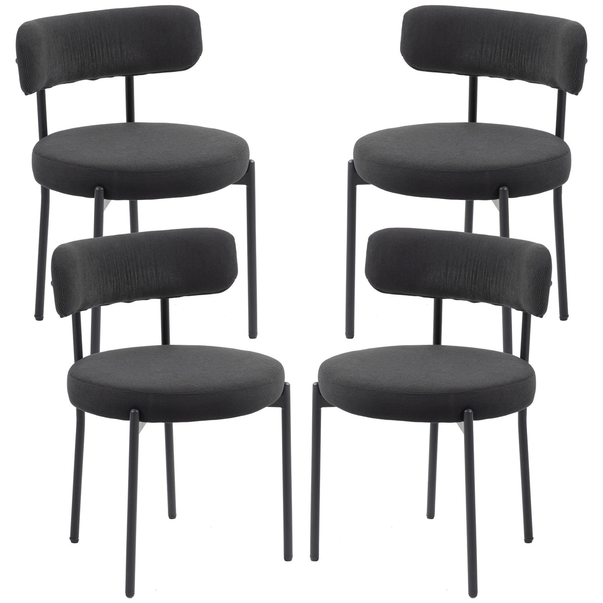 Modern Berber Fleece Dining Chairs Set of 2
