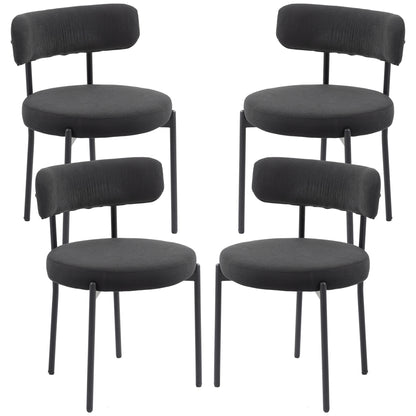 Modern Berber Fleece Dining Chairs Set of 2