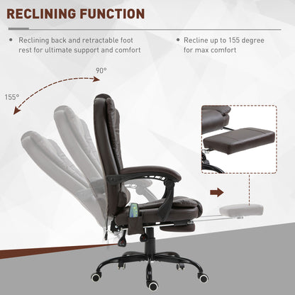 Silla de oficina de masaje reclinable con reposapiés