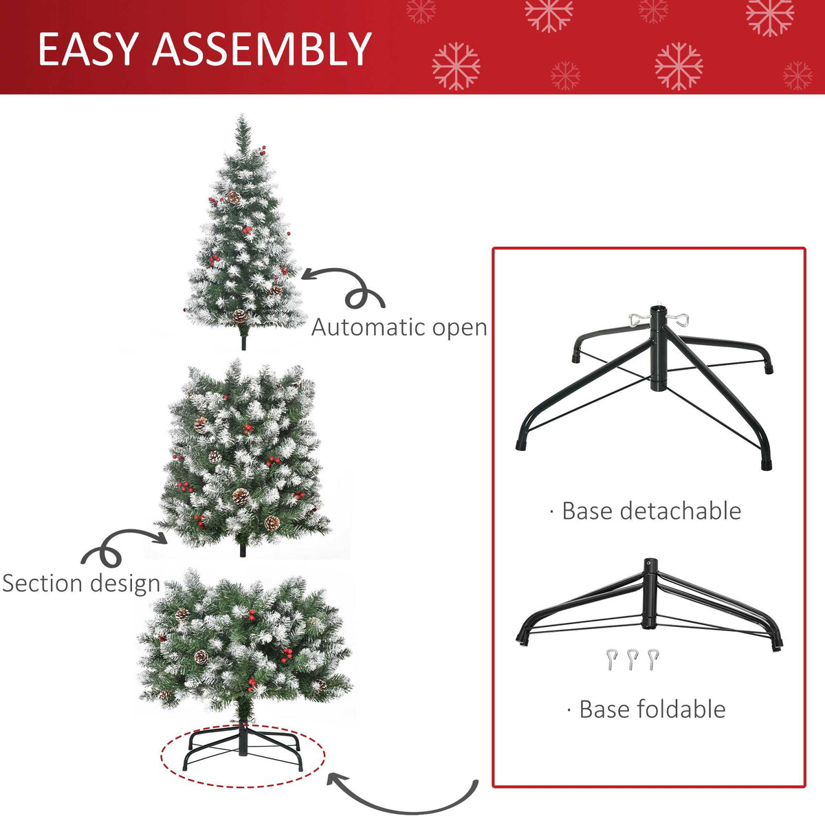Flocked pencil artificial Christmas tree