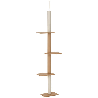 Árbol para gatos ajustable de suelo a techo de 4 niveles