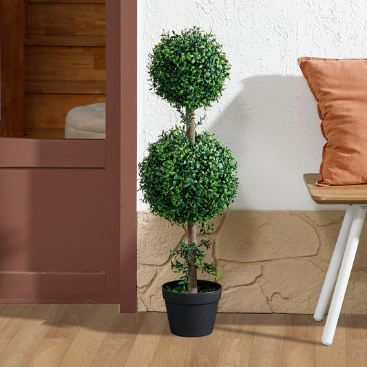 Artificial Boxwood Topiary Tree Potted — Set of 2