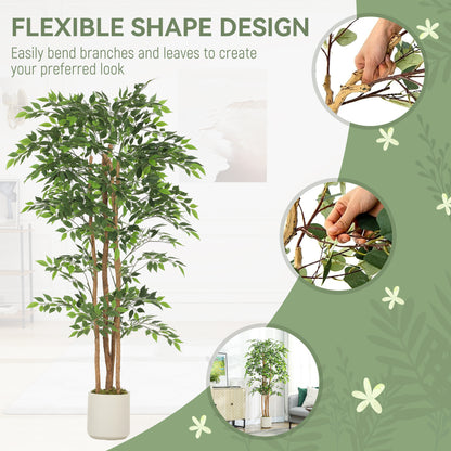 Artificial banyan tree realistic foliage — Set of 2