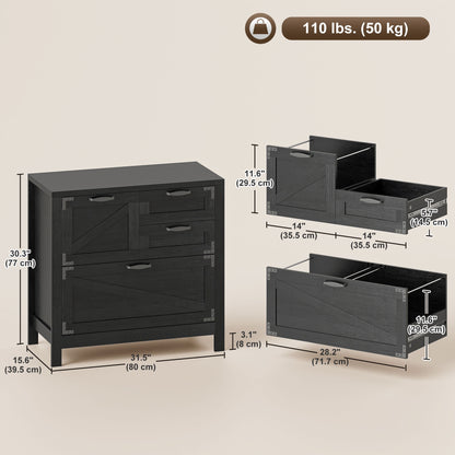 Lateral filing cabinet farmhouse style