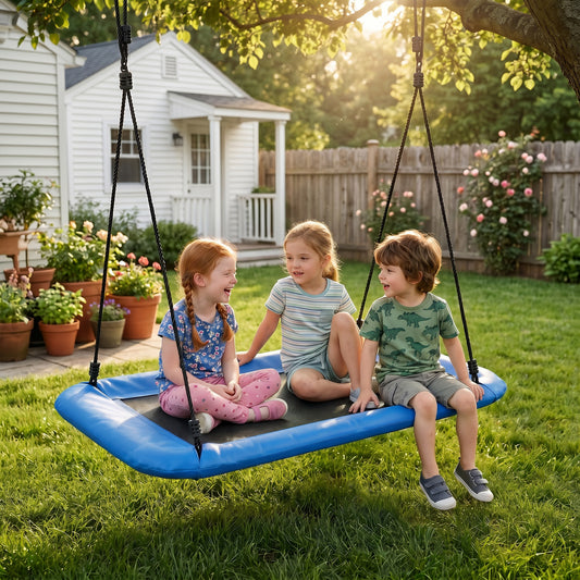 Kids nest tree swing with adjustable ropes