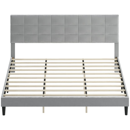 Estructura de cama queen de plataforma capitoné — 500 kg