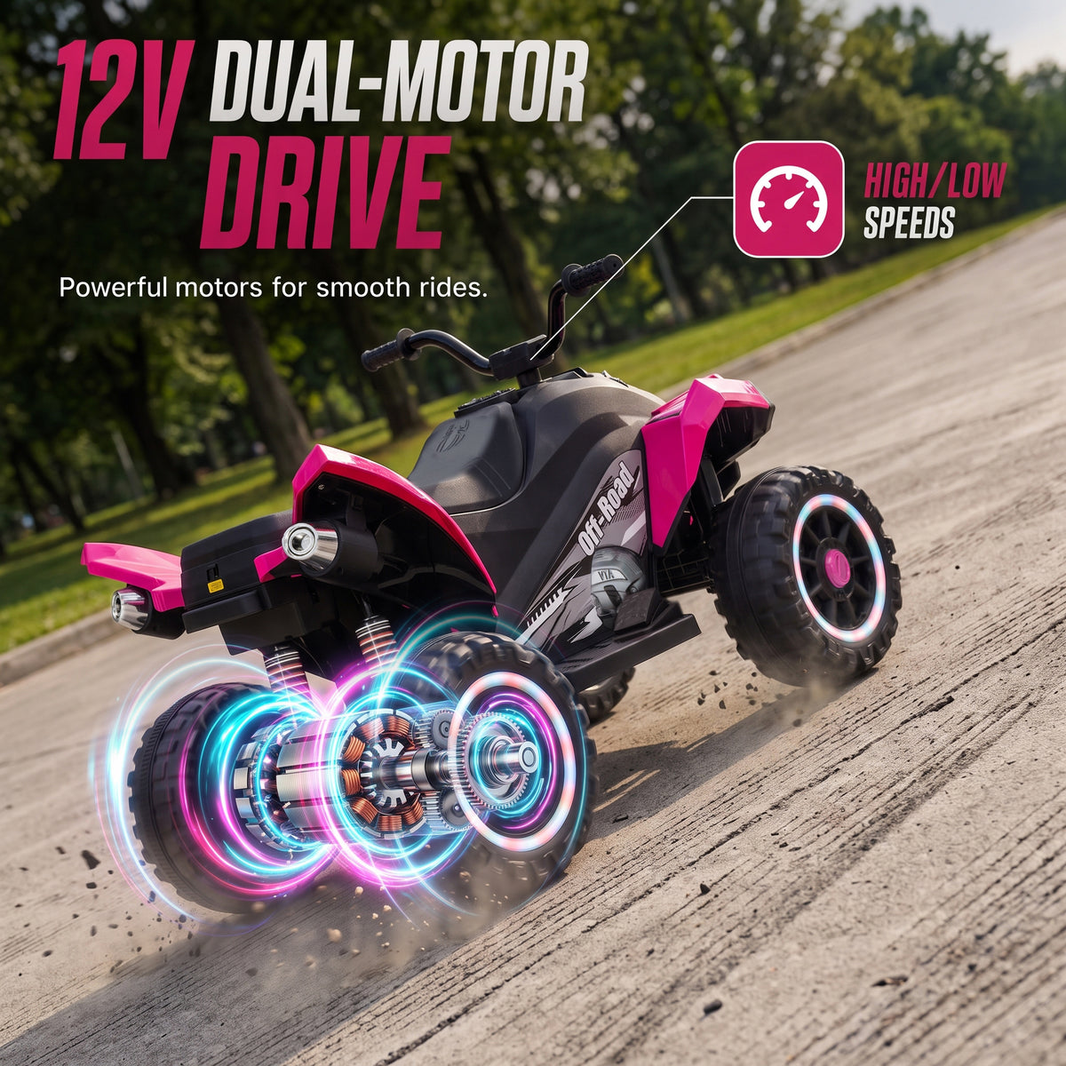 12V Kids Dual Motor Electric ATV