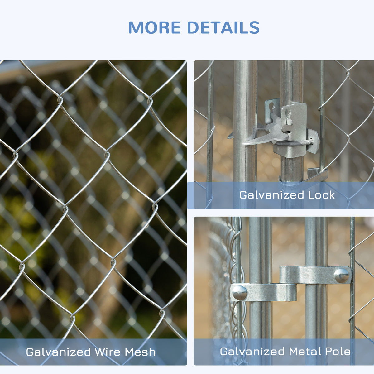 Outdoor dog playpen with galvanized steel frame