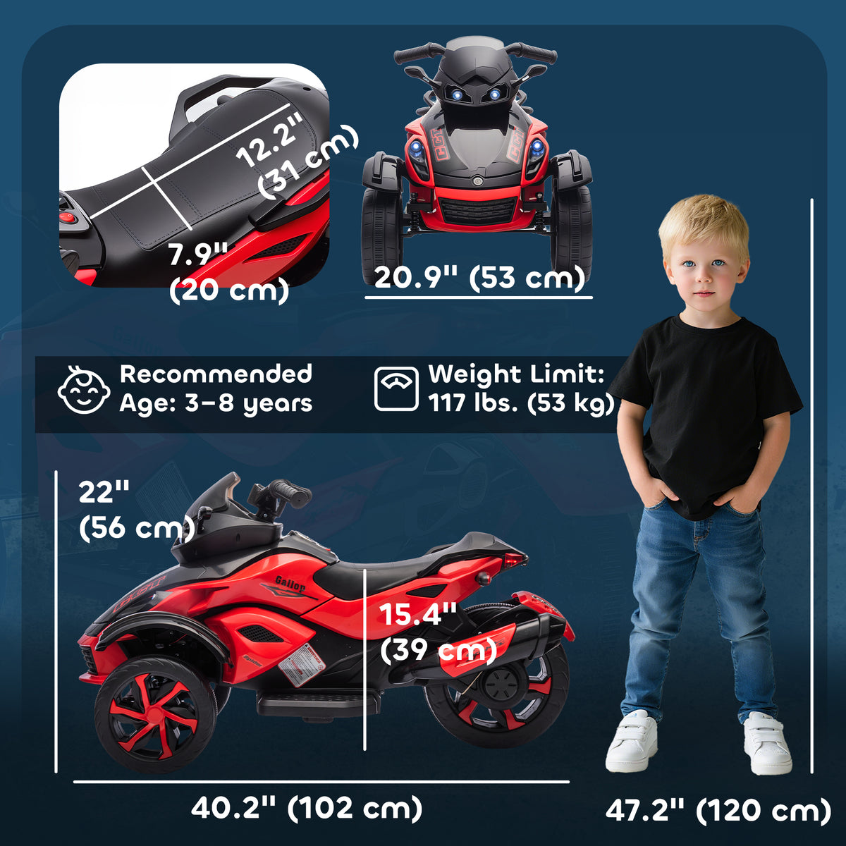 Kids Electric ATV 12V Dual Motor Suspension LED Lights