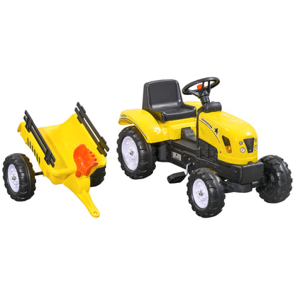 Tractor excavadora para niños con remolque