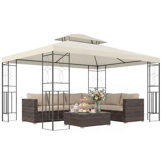 Steel Gazebo Double Vented Roof 10x13ft