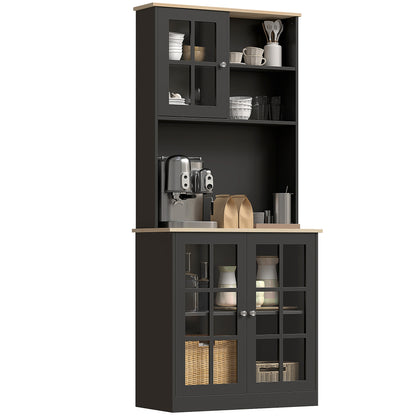 Kitchen Buffet with Hutch and Open Shelves
