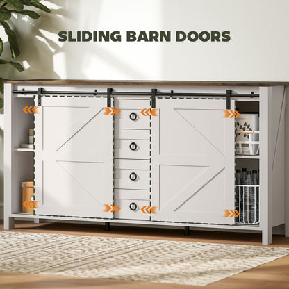 Aparador estilo granja con puertas correderas 152 cm