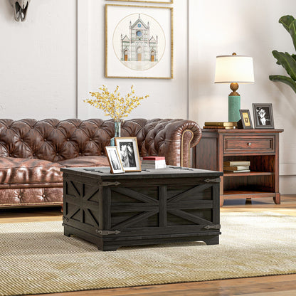 Farmhouse coffee table with hidden storage
