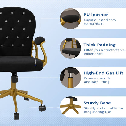 Silla de oficina giratoria de terciopelo capitoné