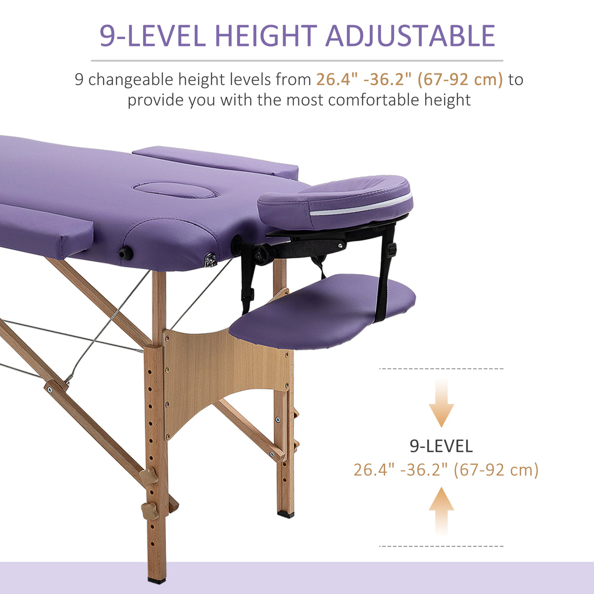 Portable folding wooden massage table