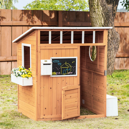 Wooden Outdoor Playhouse for Kids