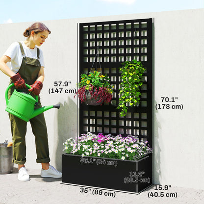 Galvanized Raised Garden Bed with Trellis