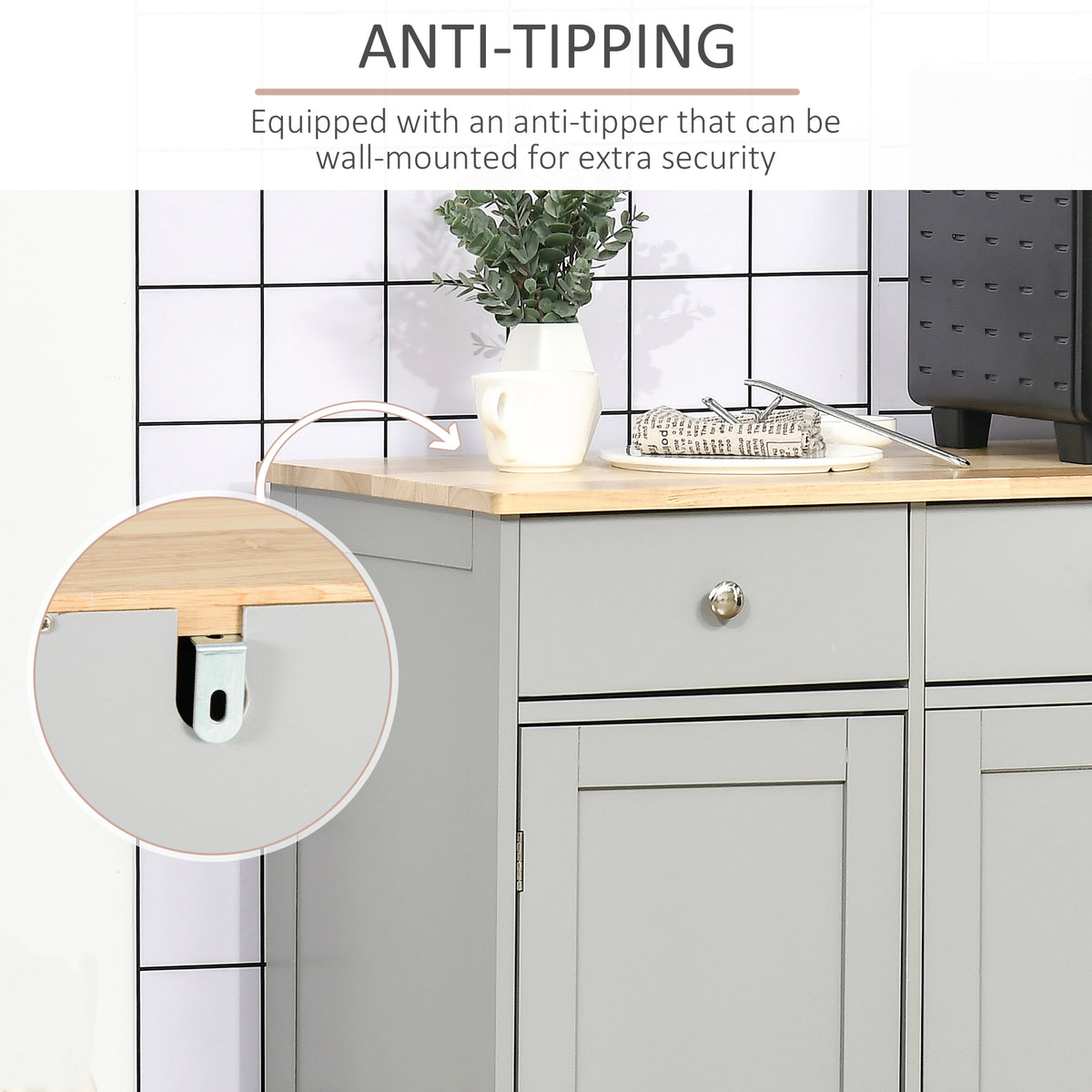Modern Sideboard with Storage Drawers and Adjustable Shelves