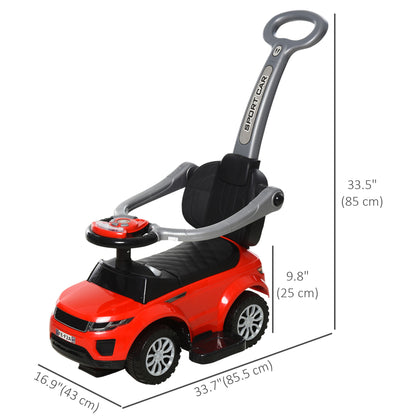 3-in-1 Toddler Push Ride-On Car