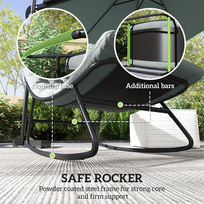 Outdoor Rocking Chair Breathable Mesh Steel Frame
