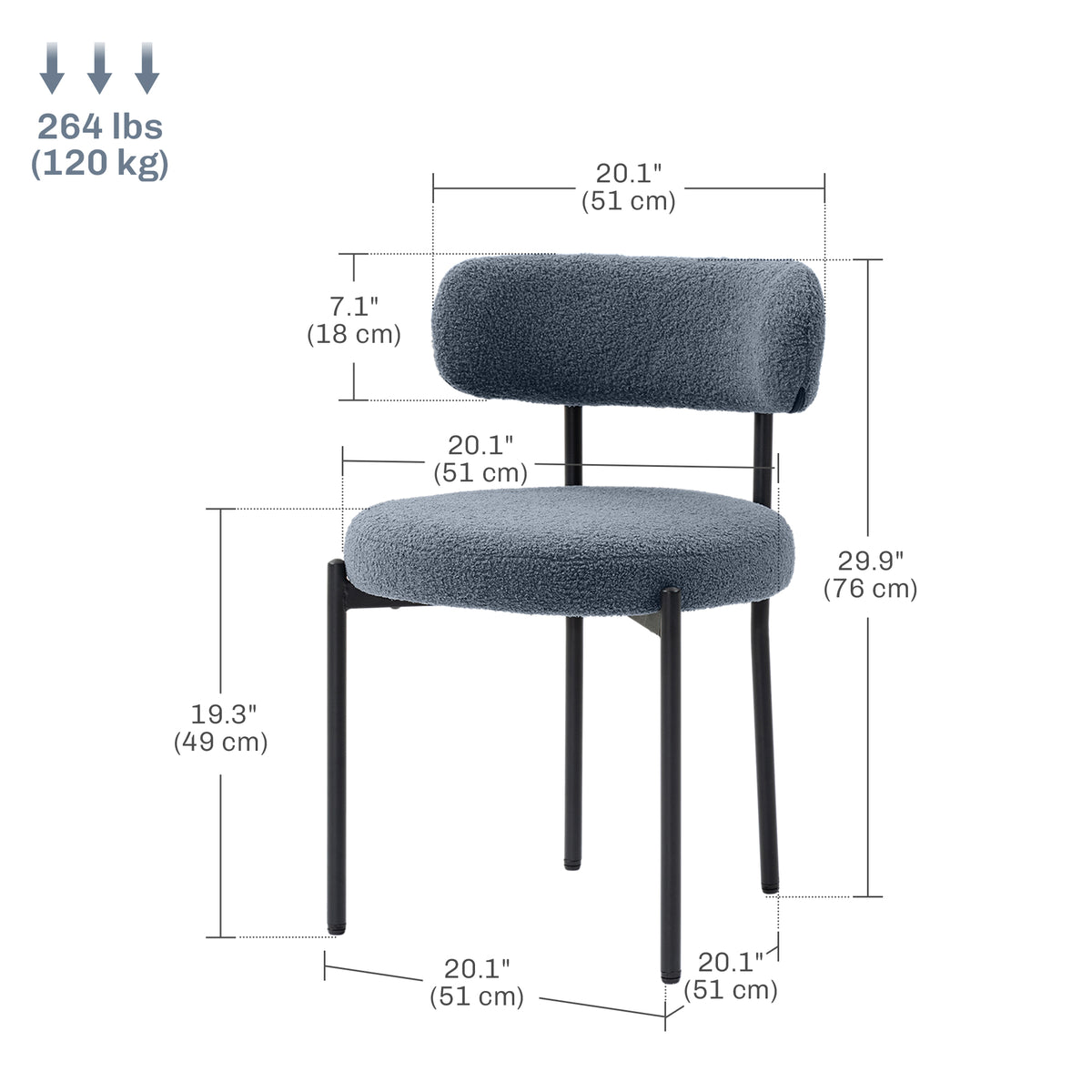 Juego de 4 sillas de comedor modernas acolchadas