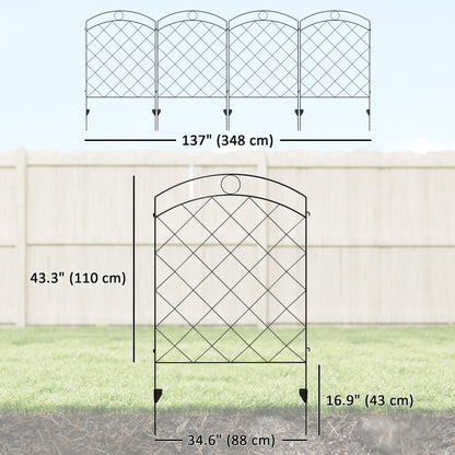 Valla decorativa para jardín — paquete de 4, barrera para animales
