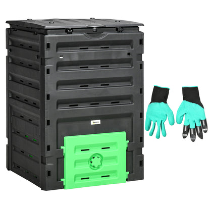 Outdoor Compost Bin 80 Vents 2 Doors 450 L