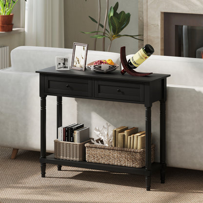 Entryway Console Table with 2 Drawers and Shelf