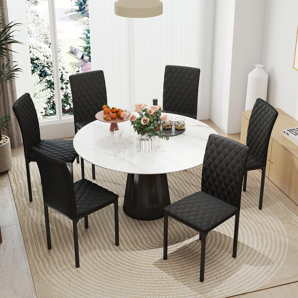 Juego de 6 sillas de comedor tapizadas