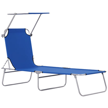 Folding Lounge Chair with Adjustable Sun Shade