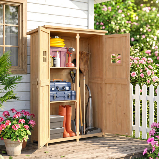 Wooden Garden Shed 4x1.5 ft with Double Doors