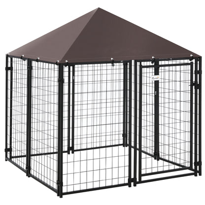 Corral exterior para perros de acero con cerradura
