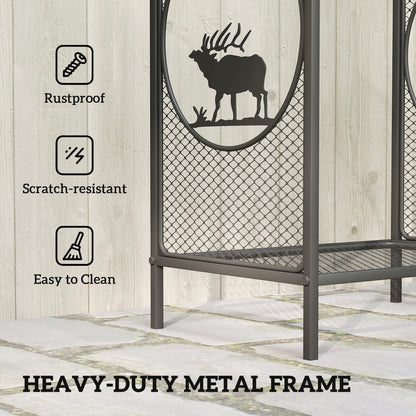 Soporte para leña exterior de metal resistente