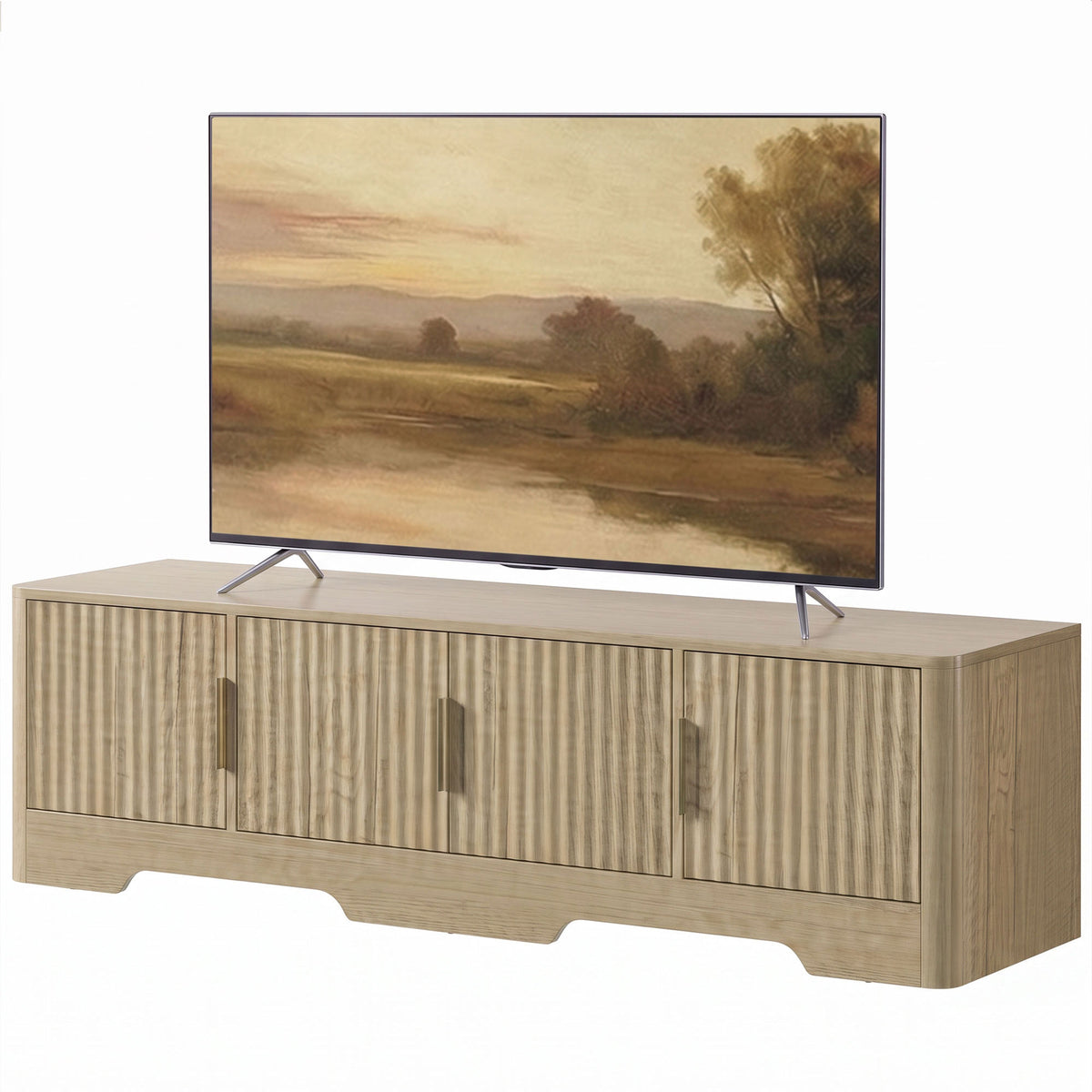 TV Stand with Fluted Doors for TVs up to 60 inches