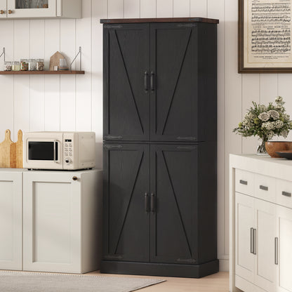 Farmhouse Kitchen Pantry Cabinet 72 in