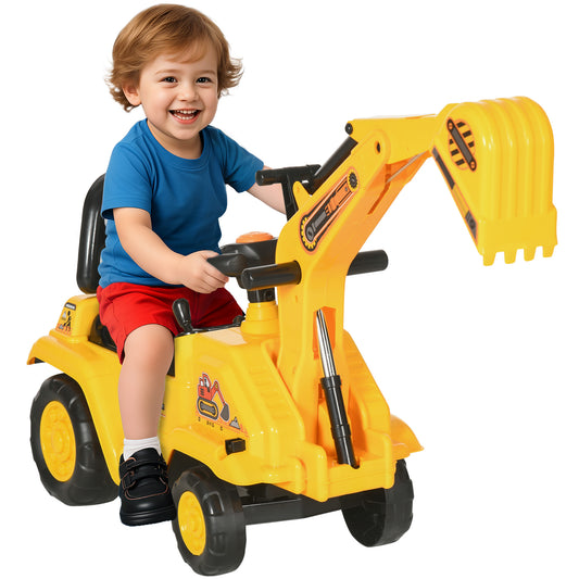 3-in-1 Ride-On Excavator Digger Toy