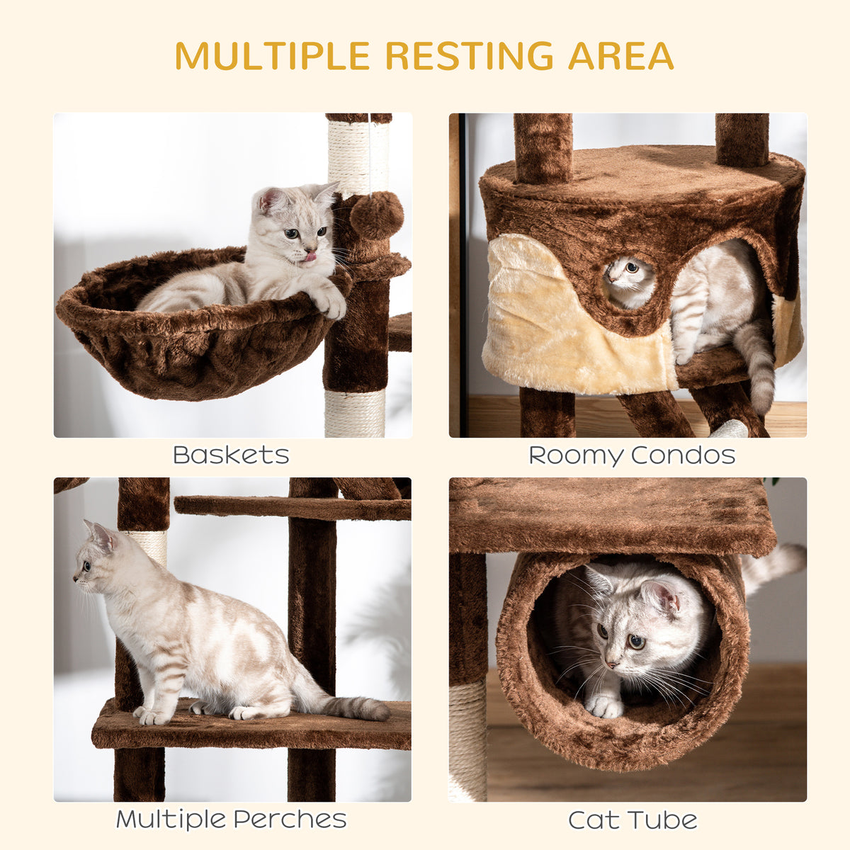 Árbol para gatos multinivel ajustable 240-260 cm