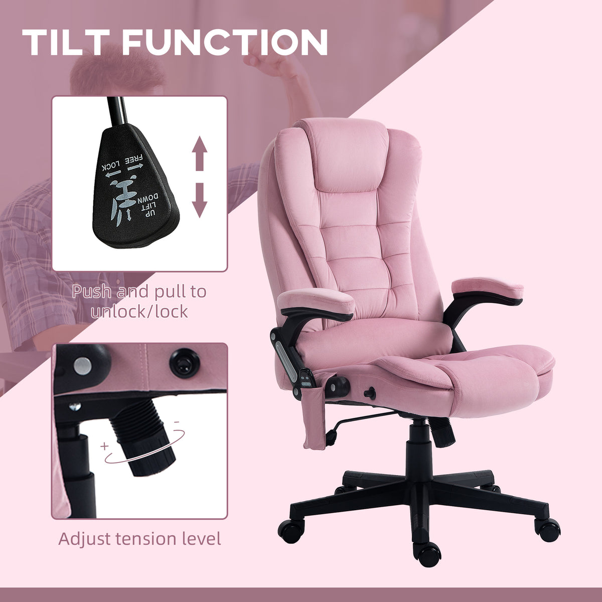 Reclining Executive Massage Office Chair with High Back