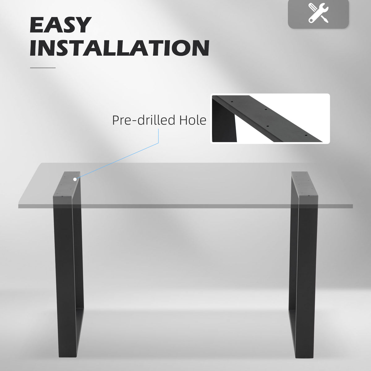 Metal Square Table Legs Set of 2