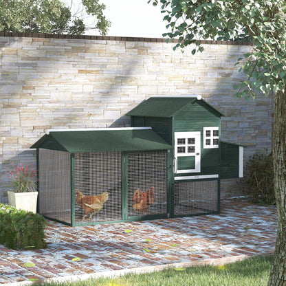 Wooden Chicken Coop with Run and Nesting Box