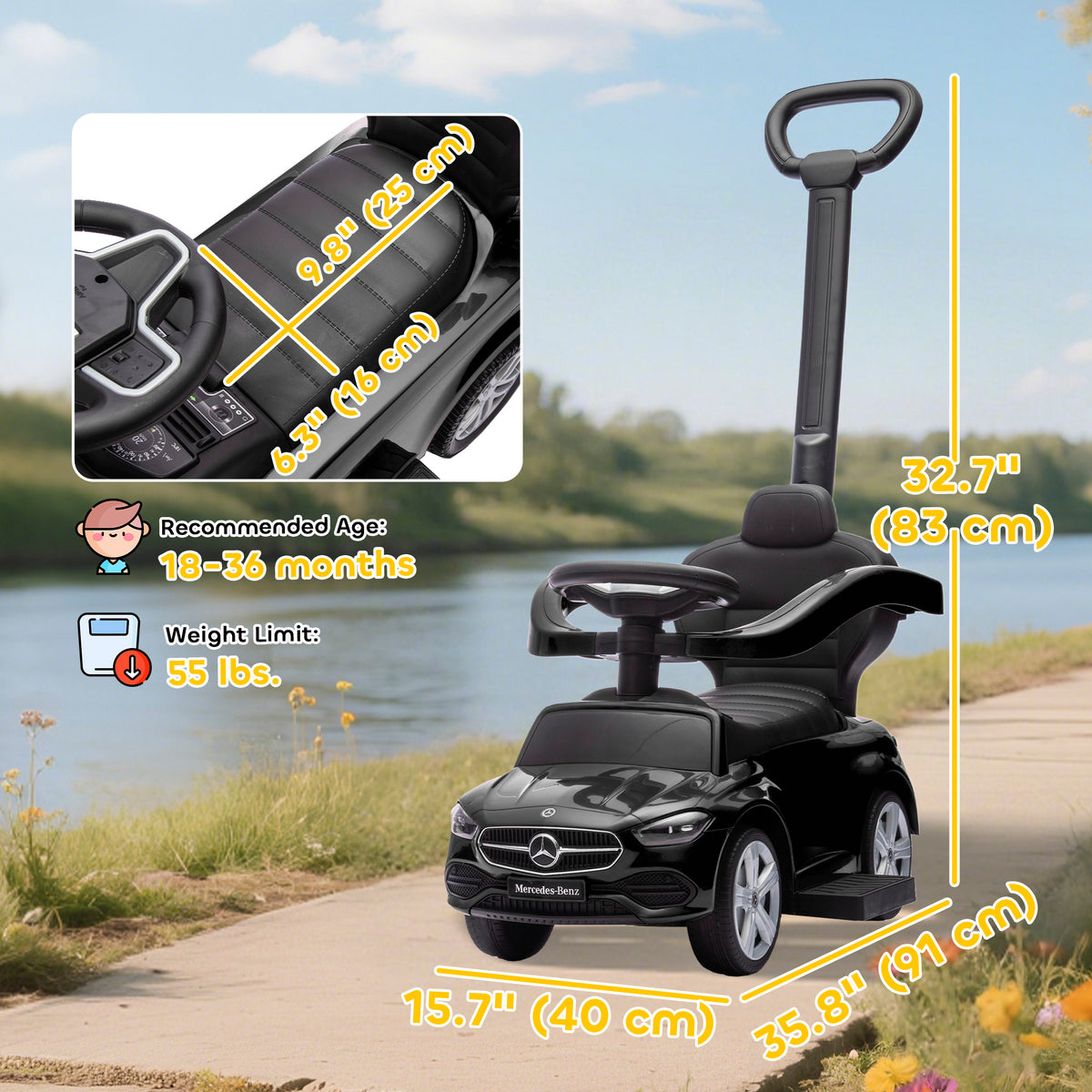 3-in-1 Toddler Push Car