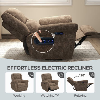 Power Reclining Swivel Glider Chair with Chenille Upholstery
