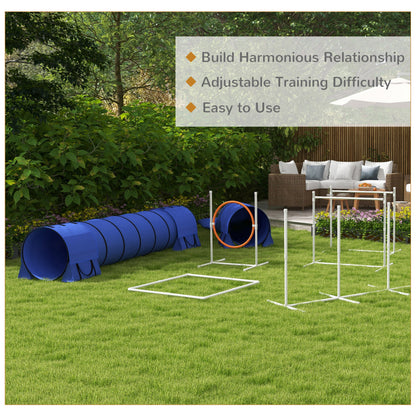 Dog Agility Kit 7 Pieces with Tunnels