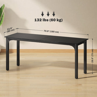 Escritorio para ordenador industrial de 180 cm con superficie de acabado madera